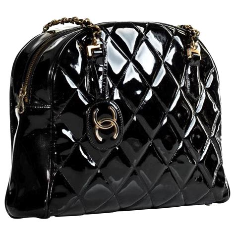 chanel tote patent leather|chanel patent leather shoulder bag.